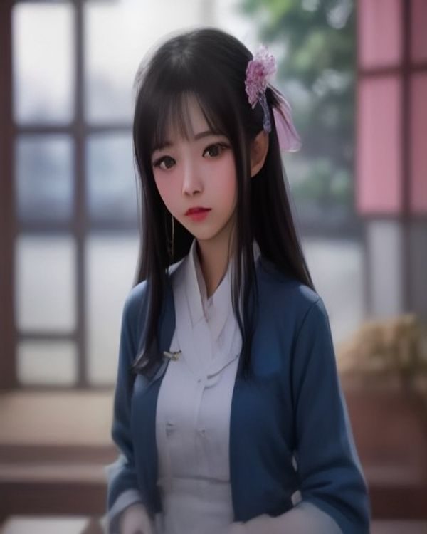 清代工笔美人图长卷局部，画中仕女着广袖罗裙、高髻插钗，背景留白意境深远，笔触细腻典雅，展现中国传统美人图的极致美学